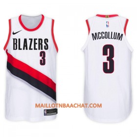 Maillot NBA Portland Trail Blazers CJ McCollum 3 Nike 2017-18 Blanc Swingman - Homme
